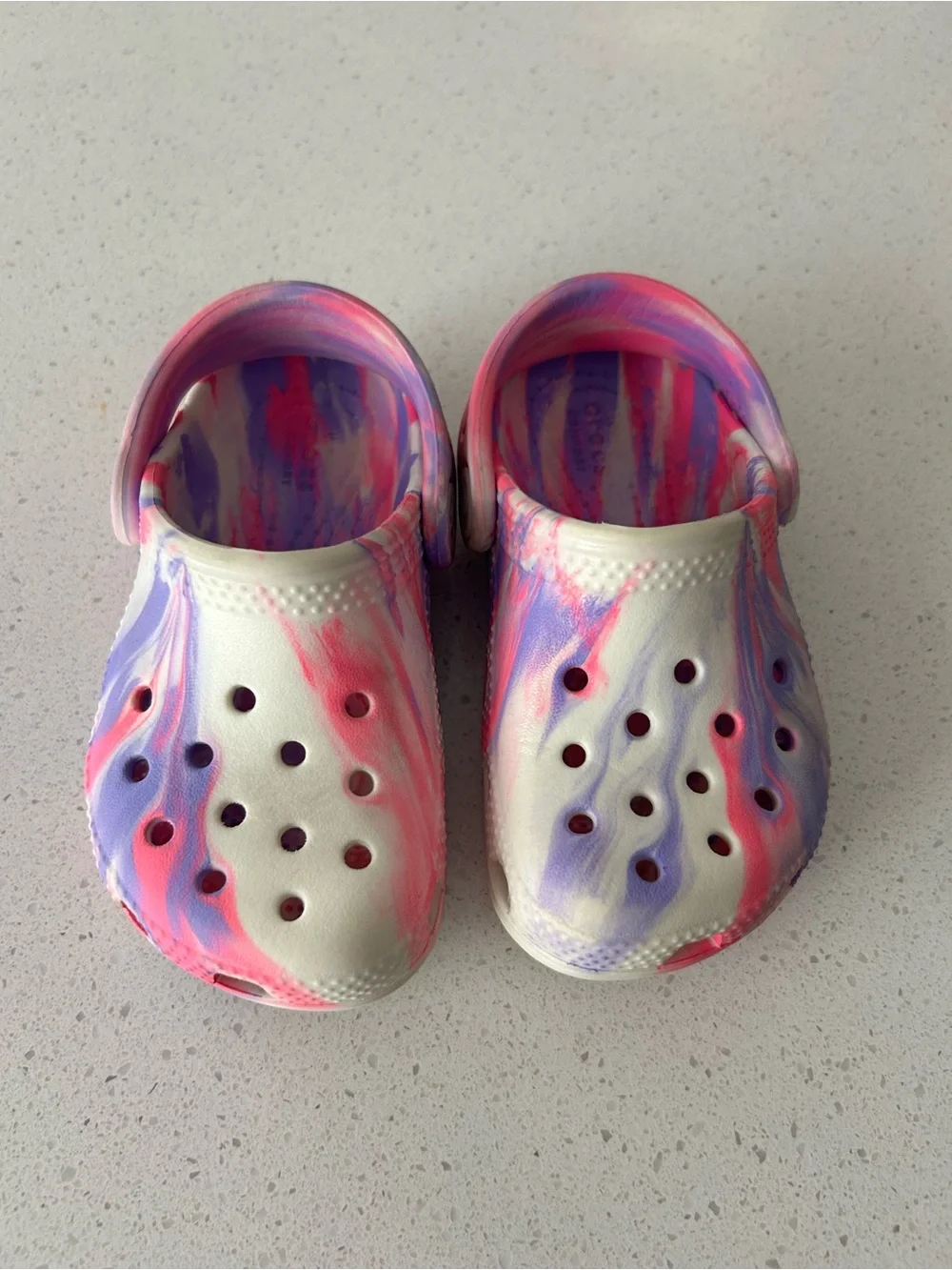 Crocs Classic Marbled Tie-Dye Clogs Toddler Baby Size 7